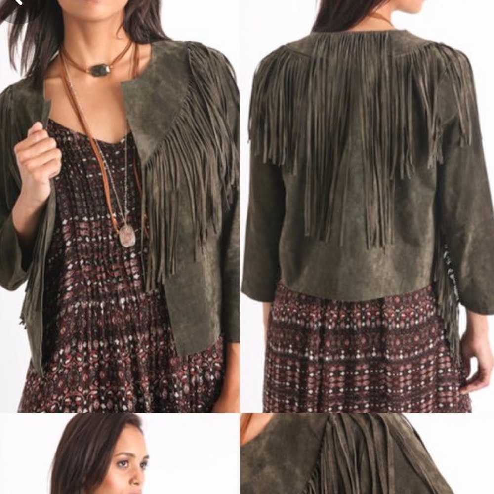 Willow & Clay Suede Fringe Jacket